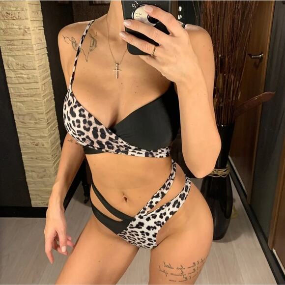 NWT Strappy Leopard Small Bikini - Picture 5 of 7